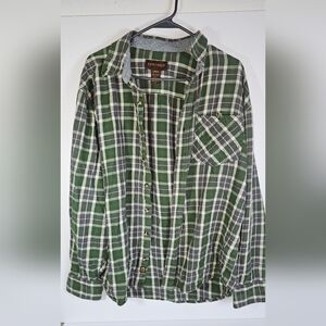 Classic Green Plaid Men's Button Down Shirt